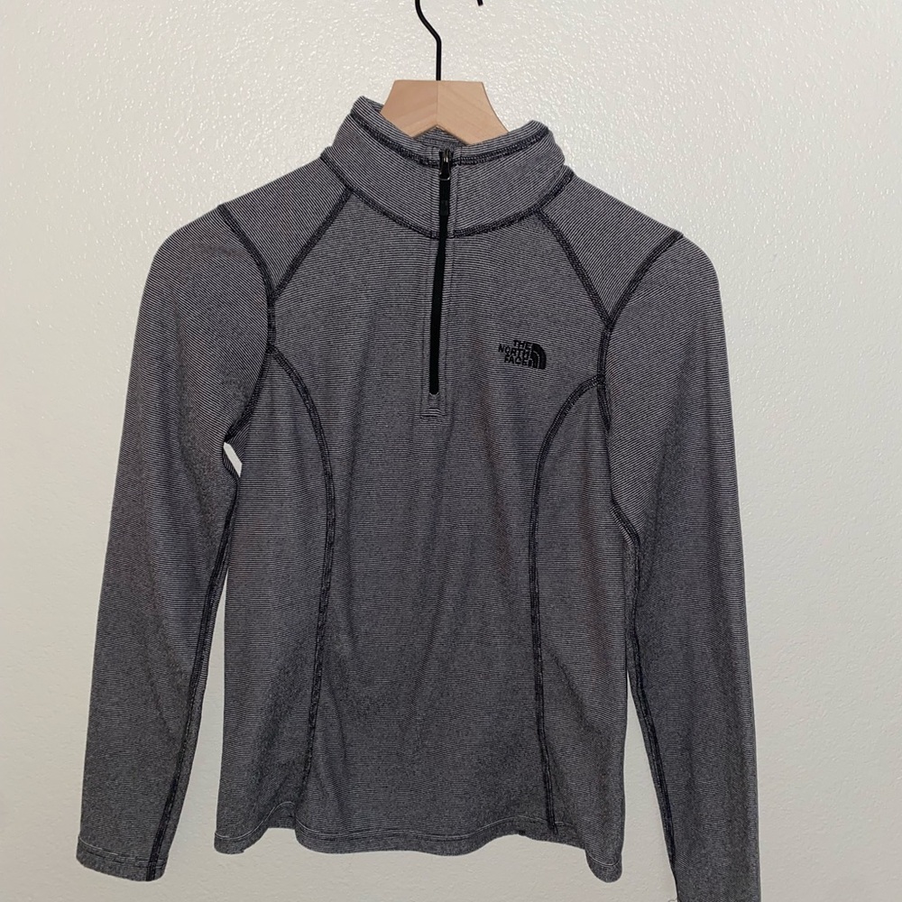 The North Face Black and White Striped Pullover
